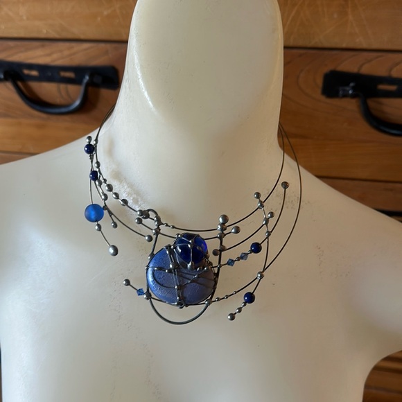 Venetian glass handcrafted one of a kind cuff necklace - beautiful! - Picture 1 of 4